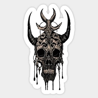 Tribal Tattoo Bulls Skull Sticker